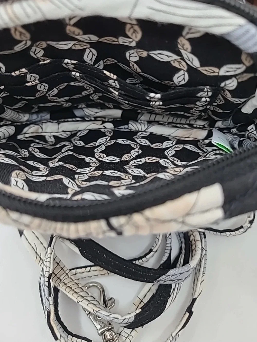 Vera Bradley mini crossbody bag black and gray 